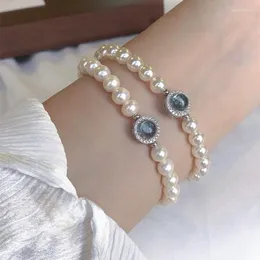 Link pulseiras moda coreana est itens cristal frisado para mulheres contas correntes de pérola acessórios bransoletki damskie