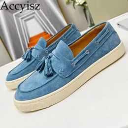 Dress Shoes Men Kid Suede Tassel Decoration Thick Soled Round Toe Mens Loafers Spring Outdoor Vacation Comfortablelazy Casual 230926