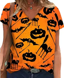 Kvinnor halloween skjorta jag luktar barn sanderson syster t-shirt halloween höst pumpa v hals korta ärm tees toppar