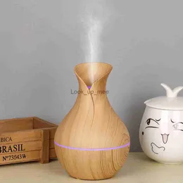 Humidifiers Air Humidifier Vaporizer Purifier Diffuser Aroma Ultrasonic Wood Vase Type 7 Led Portable YQ230926