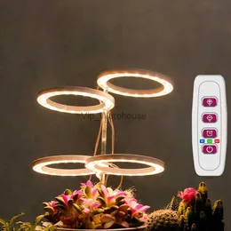 Grow Lights Full Spectrum LED Grow Light Angel Rings för inomhusväxter Cirkel Ringstrålkastare Fytolamp 8/12/16H Timerplantor Growing Lamp YQ230926