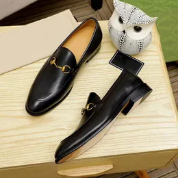 luxurious Italian Men Dress Shoes Interlocking shoes Oxford Genuine Leather Brown Black Men Designer Loafers Shoes Men High Quality Wedding Office Shoe 01