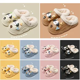Slippers Mini Girls Slides Fluffy Furry Bovely Boots Pink Blue Brown White Black Sandals Winter Winter Home Boots Boots 23-45