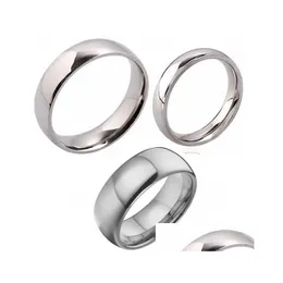 Bandringe BK Lots 1500 Stück Top Mix aus 4 mm 6 mm 8 mm Silber 316L Edelstahl Comfort-Fit-Qualität Männer Frauen Großhandel Schmuck Drop Deli Dhptq