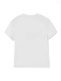 여자 T 셔츠 여성 크롭 탑 Y2K 패션 고딕 양식 펑크 하트 패턴 승무원 목 짧은 슬리브 문자 인쇄 티셔츠 의상