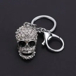 Keychains European And American Style Skull KeyChain Big Crystal Purse Bag Ornament Car Key Accessories Men Women Fashion Pendant220w