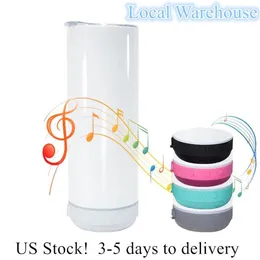 Локальный склад, 20 унций, сублимационный Bluetooth-динамик, стакан, сублимационная умная бутылка для воды, беспроводные интеллектуальные музыкальные чашки US-Abroa318c