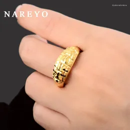 Cluster Rings NAREYO Unique Brand Design Wedding Women 24k Gold Color Femme Jewelry Party Gift Bague Size 6 7 8 9 Wholesale