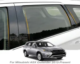 6PCS CAR WINDOW CENTER CENTER PALIR PLEAR PVC TRIM Film Antiscratch for Mitsubishi ASX Outlander ZJ ZK 2013 PRESEN AUTO ACCOIRIES8543556