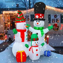 Party Decoration 6 Ft LED Light Up Inflatable Christmas Snowman Family Scence Decoration for Yard Lawn Garden Home Party Indoor Outdoor Toys Kids T230926