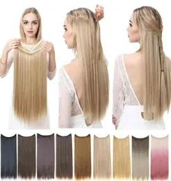 SARLA No Clip Halo Hair Extension Ombre Synthetic Artificial Natural Fake False Long Short Straight Hairpiece Blonde For Women 2205708874