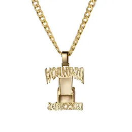 New Death Row Pendant Hip Hop TUPAC zircon Necklace Fashion Accessories For Men And Wome292B