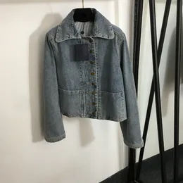 Hip Hop Denim Mäntel Damen Taschenjacken Mode Knopf Designer Cardigan Mantel Nachtclub Cool Charm Mantel