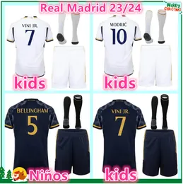 2023 2024 Real Madrids BELLINGHAM VINI JR soccer jerseys kids kits socks 23 24 child home away third football jersey shirt camisetas futbol maillot foot