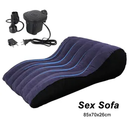 Sexmöbler Big SOFA Uppblåsbara vuxna spelkuddar Verktyg för par Kvinnor Vaginal avsugning Anal Plug Inflator Pump 220V 230925