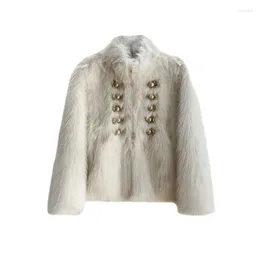 Frauen Pelz Elegante Faux Jacke Frauen Winter 2023 In Oberbekleidung Koreanische Mode Flauschigen Plüsch Mantel Casaco Feminina Frio