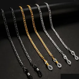 Catene per occhiali Catena a maglia semplice per occhiali Maschera Cordino Donna Uomo Acciaio inossidabile Colore oro Occhiali da sole Occhiali Cord Strap Regalo Otrro