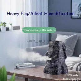 Hemerileştiriciler 220ml Yaratıcı Moai Nemlendirici Uçucu Yağ Difüzör Hava Arıtörü Atomizer Püskürtücü Serin Mist Maker Ev Ofisi Humidificador YQ230926