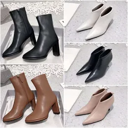 Raden Nya plattformskoror Robin Leather Ankle Boots Designers Fashion Högkvalitativ Zippad 1 Läder Ankelstövlar STORLEK 35-41