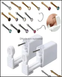 Kits Tattoos Art Health Beautydisposable Safe Sterile Pierce Unit For Gem Nose Studs Piercing Gun Piercer Tool Hine Kit Earring 4480265