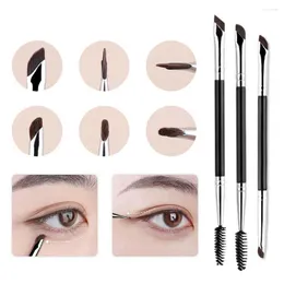 Makyaj Fırçaları Yumuşak Çift Kafa Orak Eyeliner Fırçası Detay Ultra İnce Kaş Hassas Kapatıcı Göz Farı