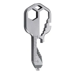 24 I 1 KeyChain Accessory Pocket Size Multipurpose Solution Outdoor KeyChain Tool för flasköppnare, skruvmejsel, linjal, skiftnyckel, bitförare, cykel talade nyckeln ny