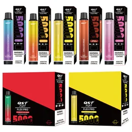 QST Puff Flex Pro 5000 Puffs Uładne doładowalne Vape Pen Pen PENETATE VAPE Urządzenie Vape 15 Smaki 550 mAh Zestaw rozrusznika 12 ml naboju