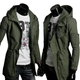 Herrgravrockar DiMi Militär Fashion Casual Jacket Warm Winter Coat Slim Outwear Overcoat Solid Color Leisure Trend 230925