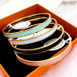 Uni enamel bracelet silver bangle designer jewelry women men fashion charm closed loop circle black white orange gray blue multi color selection rose gol