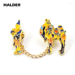 Spille HALDER Silk Roads Cintura e strada The Dynas Camel Catena Gioielli di moda Spille smaltate Distintivo da bavero Accessori per vestiti