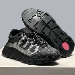 Mens Trigreca 스니커 디자이너 신발 여성 플랫폼 신발 가죽 캐주얼 신발 블루 그린 블랙 흰색 인쇄 금 껌 실버 회색 번호 55
