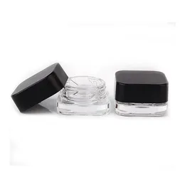 Packing Bottles Wholesale 5Ml 5G Premium Glass Concentrate Jar Bottle Cube Square Style Black White Lid Thick Oil Dab Container Sn4549 Dhvx1