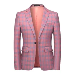 2023 New Fashion Spring and Autumn Casual Men Plaid Blazer Cotton Slim England England Suit Blaser Masculino Male Jacket Blazer S-6XL