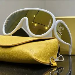 Designer-Sonnenbrille mit Logo und Box, übergroße Doppellinse, Unisex, cooler und futuristischer Punk-inspirierter Stil für Reisen im Sommer