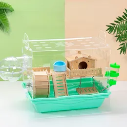 Andra husdjurstillbehör Hamster Cage Golden Bear Special Doublestorey stor villa avelsbox House Nest Toys 230925