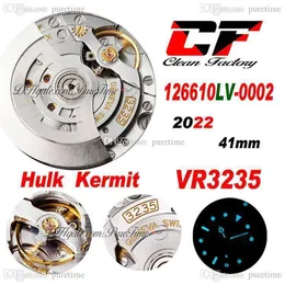 Temiz Kermit CF VR3235 Otomatik Kronograf Erkekleri İzle 41mm Starbucks Yeşil Seramik Çember Siyah Dial 904L Çelik Oystersteel Brac242k