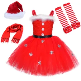 Robes de fille Costumes de Noël du Père Noël pour les filles Robe Tutu de Noël Tenue pour enfants Année Robes de princesse Enfants Miss Claus Vêtements 230925
