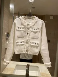 2023 kvinnors kappjacka Slim fit tröja damkläder designer jacka svart vit vit långärmare jacka hackad storlek sml
