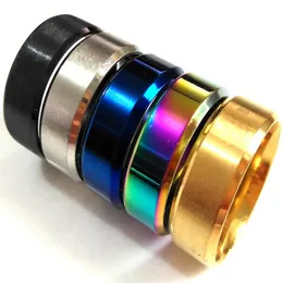 50 pezzi Mix di colori 8MM Bordi smussati larghi Anello da uomo in acciaio inossidabile di qualità Regalo da uomo Fede nuziale 8mm Unisex Confortevole Intero 275r