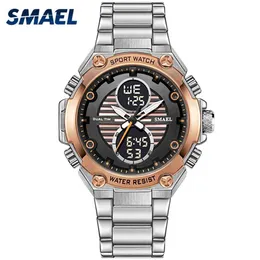 Smael Watch Men Dijital Alaşım İzle Altın Büyük Dial Sport Luxury Marka Saat Erkekler 30m Su Geçirmez1372 Erkekler Elektronik Saat Mekanizması249c