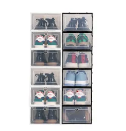 612 pièces boîte de rangement pliable boîtes à chaussures transparentes conteneur de stockage en plastique chaussures organisateur boîte chaussures armoire maison gain de place X3502455