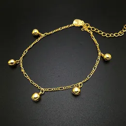Trendy 24k gold plated Anklets for women Fascinating Rhythm small bell foot jewelry barefoot sandals chain2667