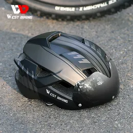 Cycling Helmets WEST BIKING Men Women Helmet With Taillight Goggles Sun Visor Lens Bicycle MTB Road Bike EBike Motorcycle 230926