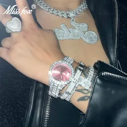 Women's Watches MISSFOX Luxury Women Watch Mini Case Pink Lovely Quatz Watches Full Diamond Elegant Small Clock Party Jewelry Drop 230925