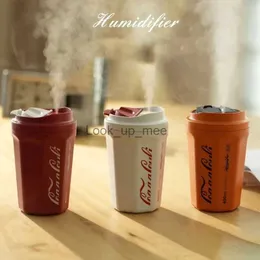 Humidifiers Creative 400ml Wireless Air Humidifier Aroma Oil Diffuser Car Air Freshener Mini Coke Cup Diffuser USB Rechargable Humidifier YQ230926