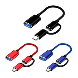 2 in 1 USB 3.0 OTG Adapter Cable To Micro USB Type-C Data Sync Adapters for Huawei Xiaomi for MacBook Adapter Cable Type C Cables
