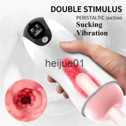 Masturbators Male Masturbator Toys Automatisk sugande Masturbation Cup för män Deep hals Oral vagina sugblåsning vibrerande sexmaskin x0926