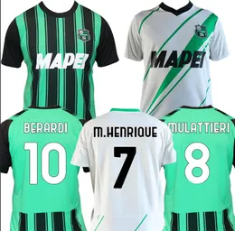 23-24 Sassuolo Calcio Thai Quality Soccer Jersey camisas personalizadas Hom wear BERARDI 10 MULATTIERI 8 PINAMONTI 9 M.HENRIQUE 7 dhgate Desconto Projete seu próprio desgaste