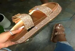 Verão praia bling cristal roma senhoras sandálias strass plataforma cor misturada recortes cunhas sandálias femininas sapatos mulher yce6519396