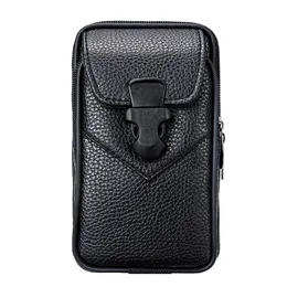 Clip Belt Pu Leather Midjeväska för iPhone 15 Pro Max 14 SE XR Samsung Huawei Mate 60 Pro Xiaomi Pouch Flip Cover Case